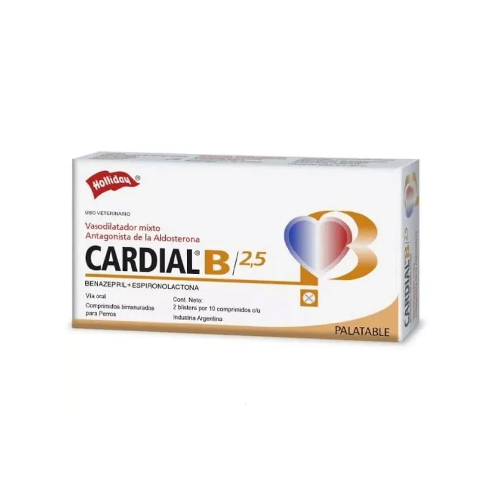 Cardial B 2,5 mg caja 20 comprimidos