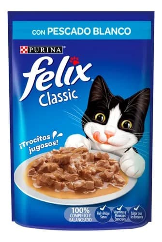 Felix Pouch Gatos Sabor Pescado Blanco 85gr