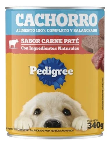 PEDIGREE® Lata Cachorro Paté Sabor Carne 340gr