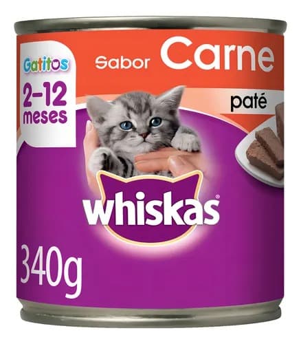 Lata Whiskas Gatitos Sabor Carne 340gr