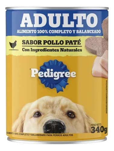 PEDIGREE® Lata Adulto Paté Sabor Pollo 340gr