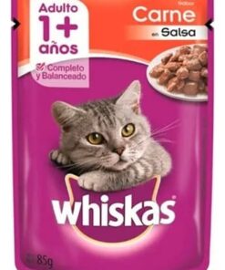 Pouch Whiskas Gato Adulto Sabor Carne 85gr