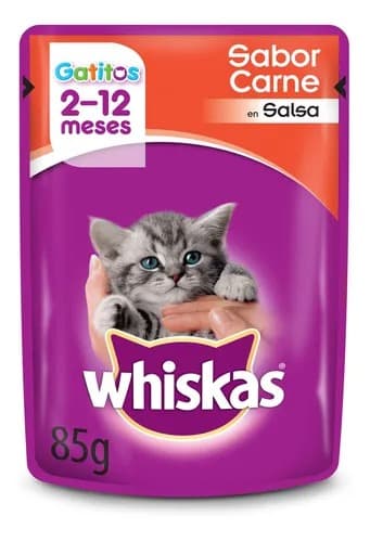 Pouch Whiskas Gatitos Sabor Carne 85gr
