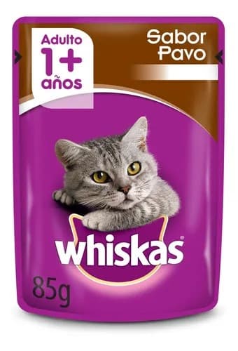 Pouch Whiskas Gato Adulto Sabor Pavo 85 gr