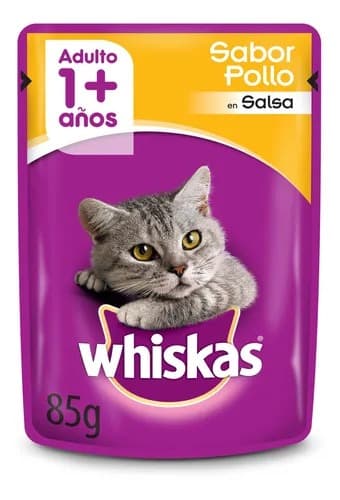 Pouch Whiskas Gato Adulto Sabor Pollo 85 gr
